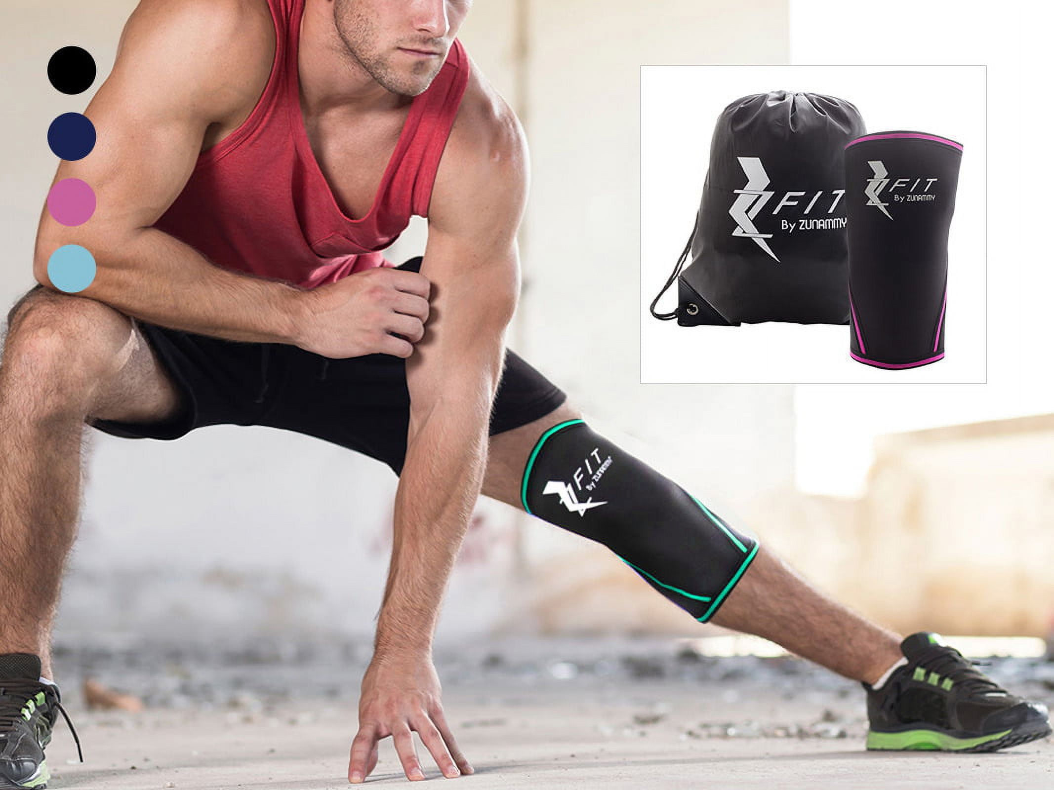 Zunammy Neoprene Compression Knee Brace with Bonus Draw String Bag - Small 14.5" W x 11" H