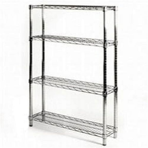Shelving Inc. 8" d x 36" w x 64" h Chrome Wire Shelving with 4 Tier Shelves, Weight Capacity 800lbs Per Shelf