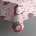 thumbnail image 5 of Red Strawberry Plants Fruit Rabbit Pink Pattern Square Tablecloth,Waterproof Square Table Cover,Wipeable Spillproof Washable Table Cover for Home Kitchen Party Decor 60"x60"(152x152cm), 5 of 6
