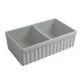 thumbnail image 2 of Farmhaus Quatro Alcove Reversible Matte Double Bowl  Fireclay Kitchen Sink with Fluted  2" Lip Front Apron on one Side and a 2 ½" Lip Plain on the Opposite Side, 2 of 3