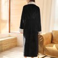 thumbnail image 4 of Defitshape Women's Flannel Long Bath Robe Winter Warm Pocket Fleece Fuzzy Plush Bathrobe Full Length Black X-Large, 4 of 4