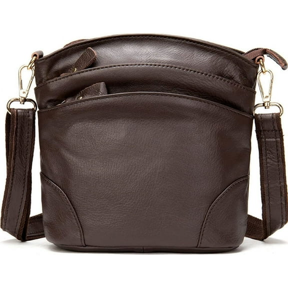 Women Genuine Leather Crossbody Bag Multiple Pockets Bucket Bag Fashion Purse Casual Handbag Shoulder Bag
