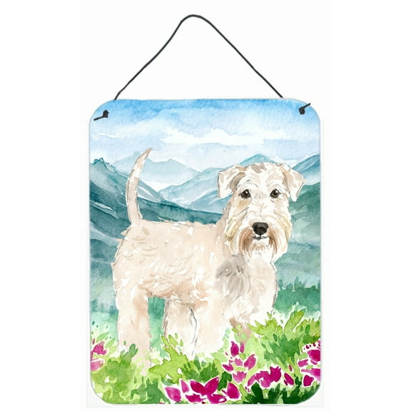 Mountian Flowers Wheaten Terrier Wall or Door Hanging Prints