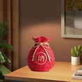 thumbnail image 2 of Esquirla Chinese New Year Feng Shui Blessing Bag Vase Decor Sculpture for Living Room Red, 2 of 7