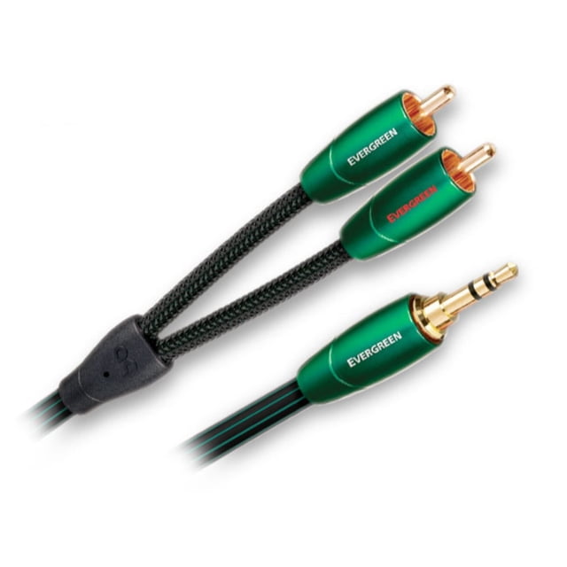 Cable EVERGO1MR AudioQuest Audio 3.5 a 2 RCA Geometría Asimétrica AudioQuest Doble Balanceo Verde