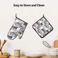 thumbnail image 6 of Xecao Cats Group Pattern Oven Mitts and Pot Holders Sets Heat Resistant Silicone Oven Mittens Extra Thicken Long Kitchen Cotton Oven Glove for Cooking, 6 of 7