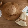 thumbnail image 3 of COCOpeaunt New Simple Foldable Wide Brim Floppy Girls Straw Hat Sun Hat Beach Women Summer Hat UV Protect Travel Cap Lady Cap Female, 3 of 6