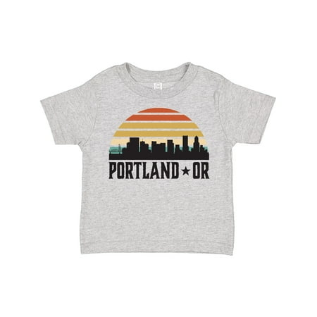 

Inktastic Portland Oregon Skyline Retro Sunset Gift Toddler Boy or Toddler Girl T-Shirt