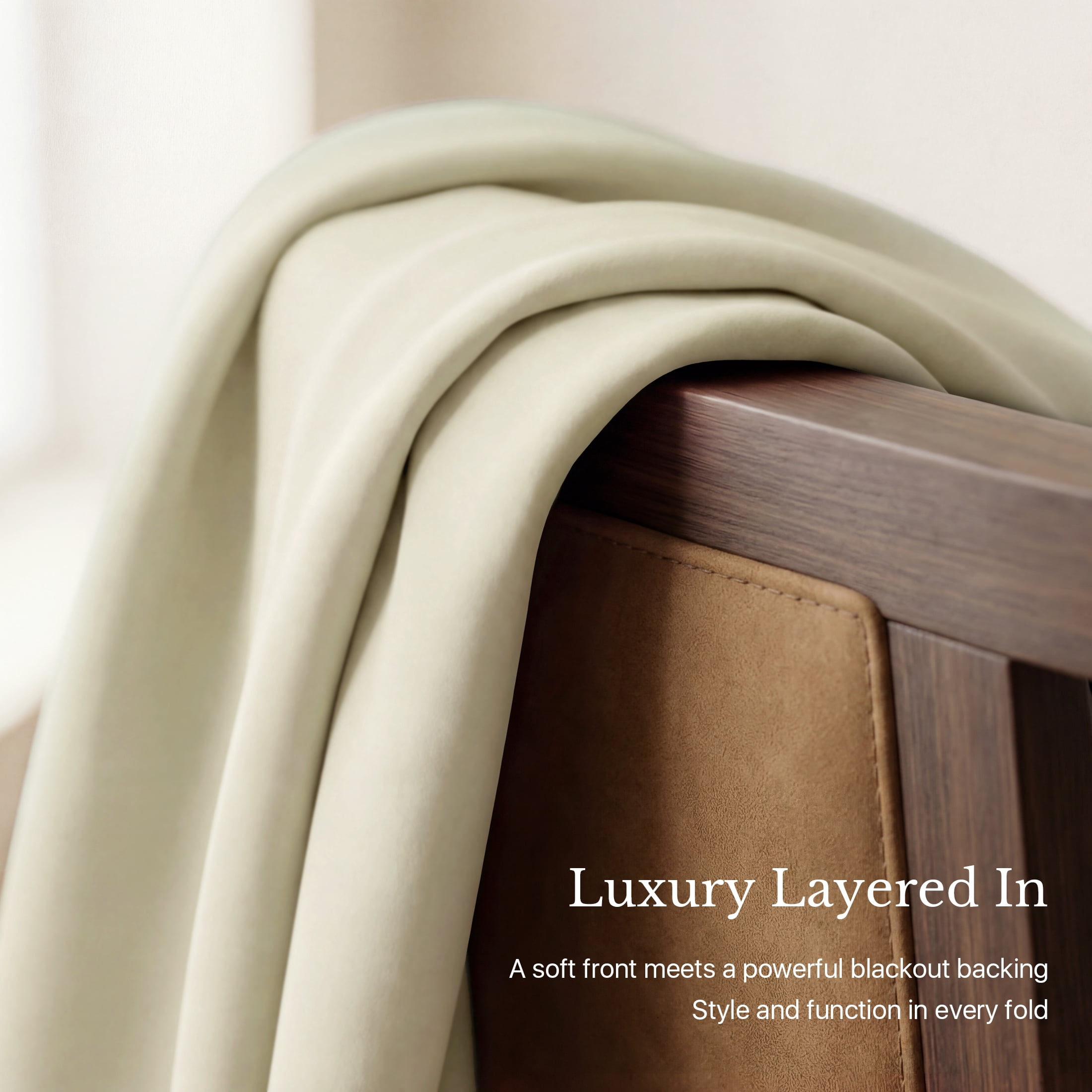 NICETOWN 2‑Layer 100% Blackout Curtains, Biscotti Beige, 52" W x 63" L, 2‑Panel Set