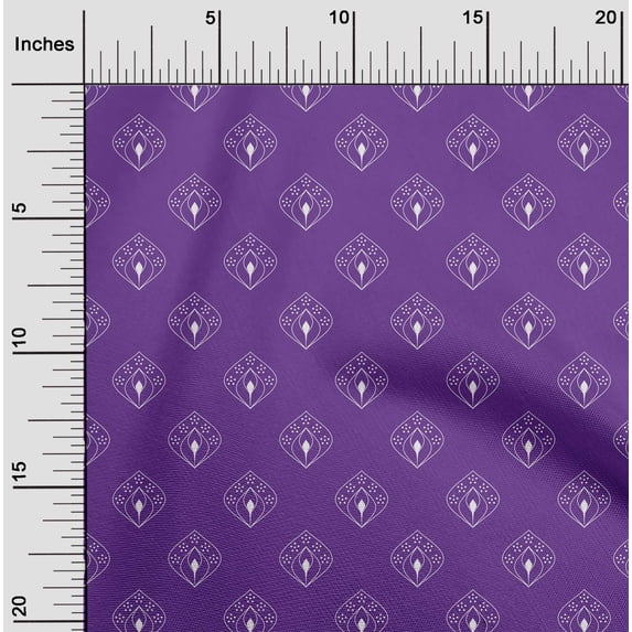 oneOone Cotton Poplin Twill Purple Fabric Block Fabric For Sewing Printed Craft Fabric By The Yard 56 Inch Wide