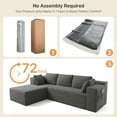 thumbnail image 6 of 105” No-Assembly Cloud Couch, Lofka Modular Sectional Sofa with L-Shape Chaise and Deep Seat, Upholstered Couches for Living Room Bedroom,Grey (Plush Corduroy Fabric), 6 of 9