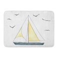 thumbnail image 1 of NUDECOR Boat Sails and Seagulls Made in The Watercolor Imitation Doormat Floor Rug Bath Mat 30x18 inch, 1 of 1