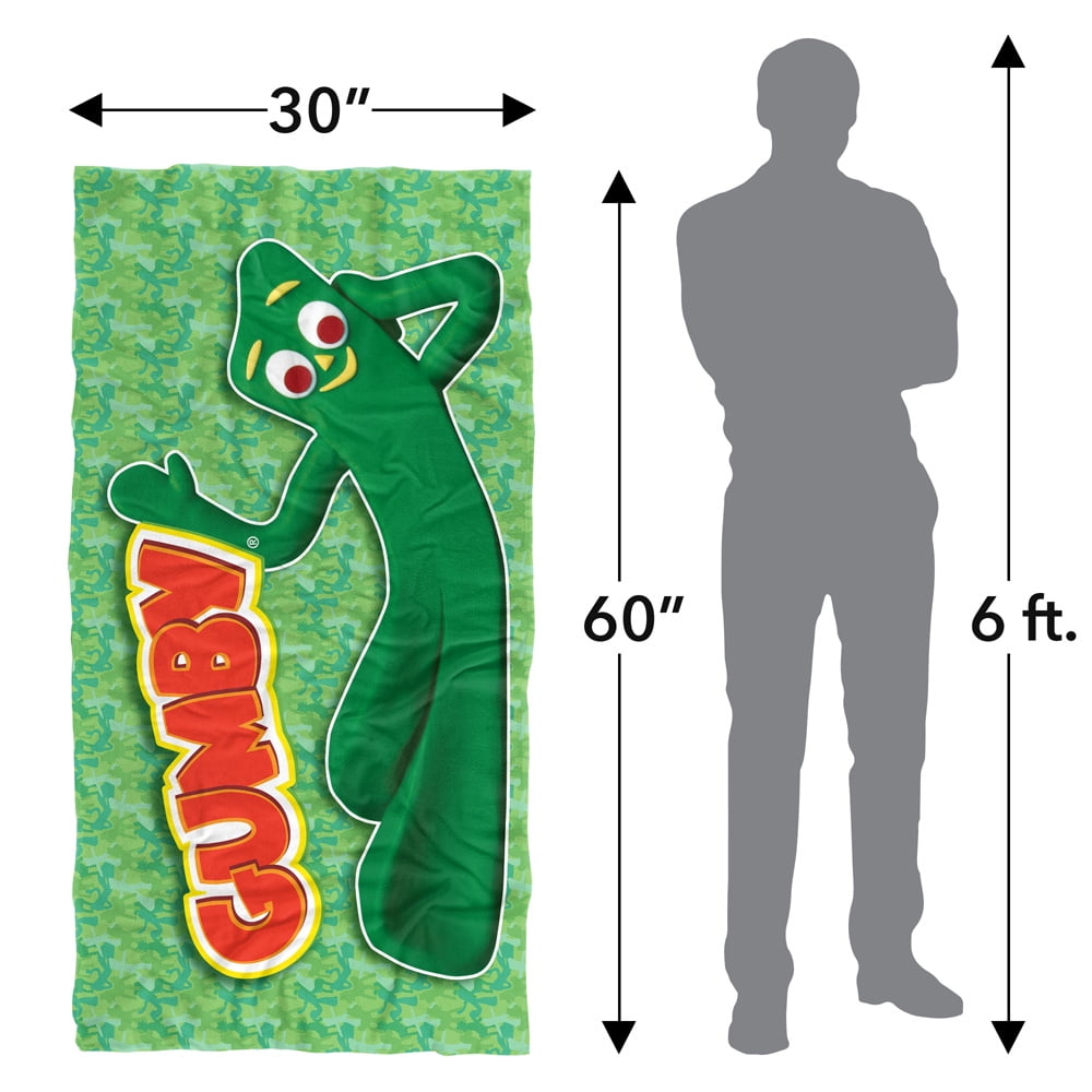 Gumby Chilling Officially Licensed Beach Towel 30' X 60'