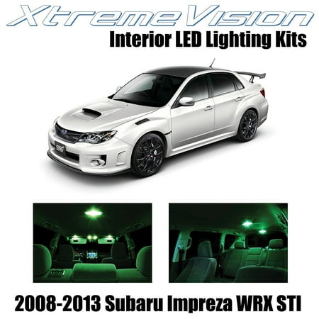- XtremeVision LED for Subaru Impreza WRX STI Sedan 2008-2013 (6 Pieces) Green Premium Interior LED Kit Package + Installation Tool Tool