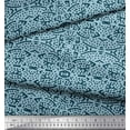 thumbnail image 3 of Soimoi Blue Heavy Satin Fabric Blocks Block Print Fabric by the Yard 56 Inch Wide, 3 of 3