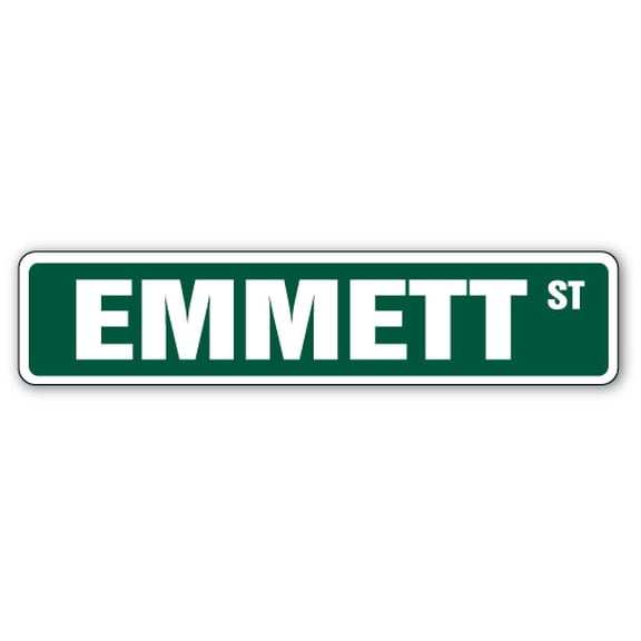 EMMETT Street Sign Childrens Name Room Sign | Indoor/Outdoor | 18" Wide