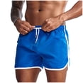 thumbnail image 2 of PNTUTB Summer Men's Sports Shorts Stylish Solid-Color Beach Shorts Drawstring Elastic Waistband Breathable Comfortable Casual Swim Shorts with Pockets, 2 of 6
