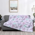 thumbnail image 2 of Honeii Purple Butterfly print throw blanket, crafted from cozy cotton flannel, offers versatile home decor as a bedding suitable for all seasons.-60"x50", 2 of 6