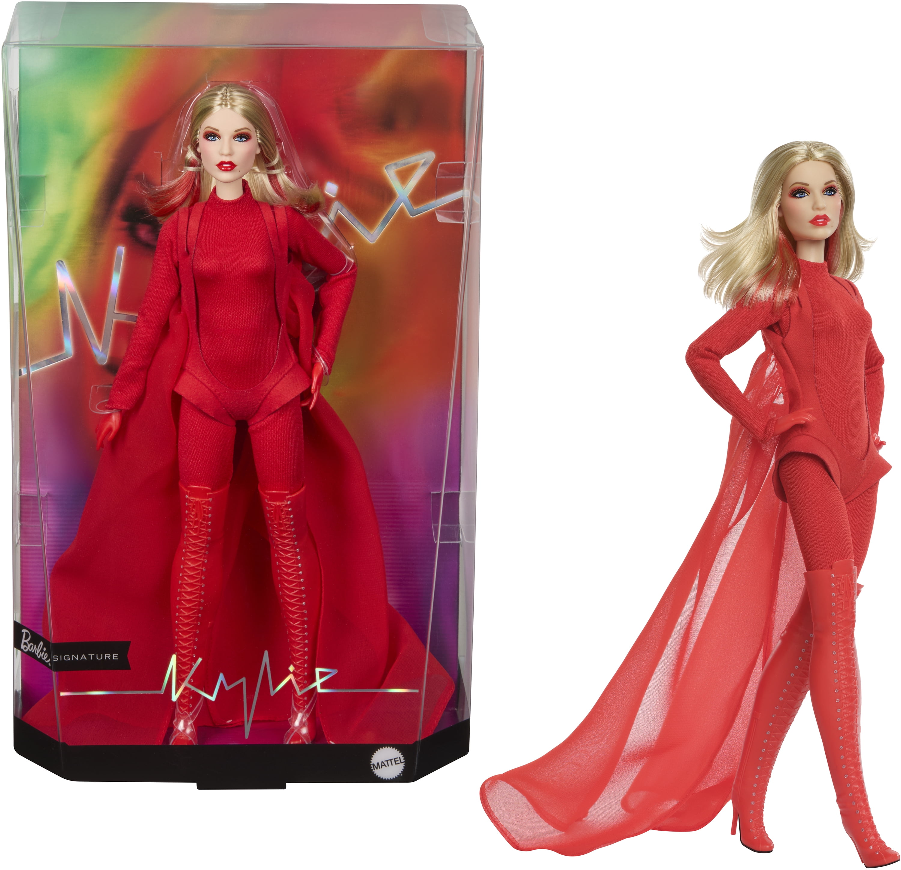 Barbie Signature Kylie Minogue Collectible Doll in Red “Padam Padam” Music Video Outfit