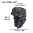 thumbnail image 2 of Wool Blend Aviator Trapper hat Trooper Ear Flaps Ushanka Eskimo Bomber Russian Warm Winter Cold, 2 of 9