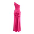 thumbnail image 5 of XIAOCHA Summer Glam Maxi Dress for Women One Shoulder Ruched Waist Solid Satin Formal Party Gown, 5 of 5