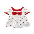 thumbnail image 1 of Infant Baby Girls Princess Dress Dot Print Square Neck Cute Dress, 1 of 9