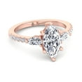 thumbnail image 2 of Cody - Moissanite Marquise Cut Lab Diamond Engagement Ring With Oval & PavÃ© Sidestones, 2 of 4