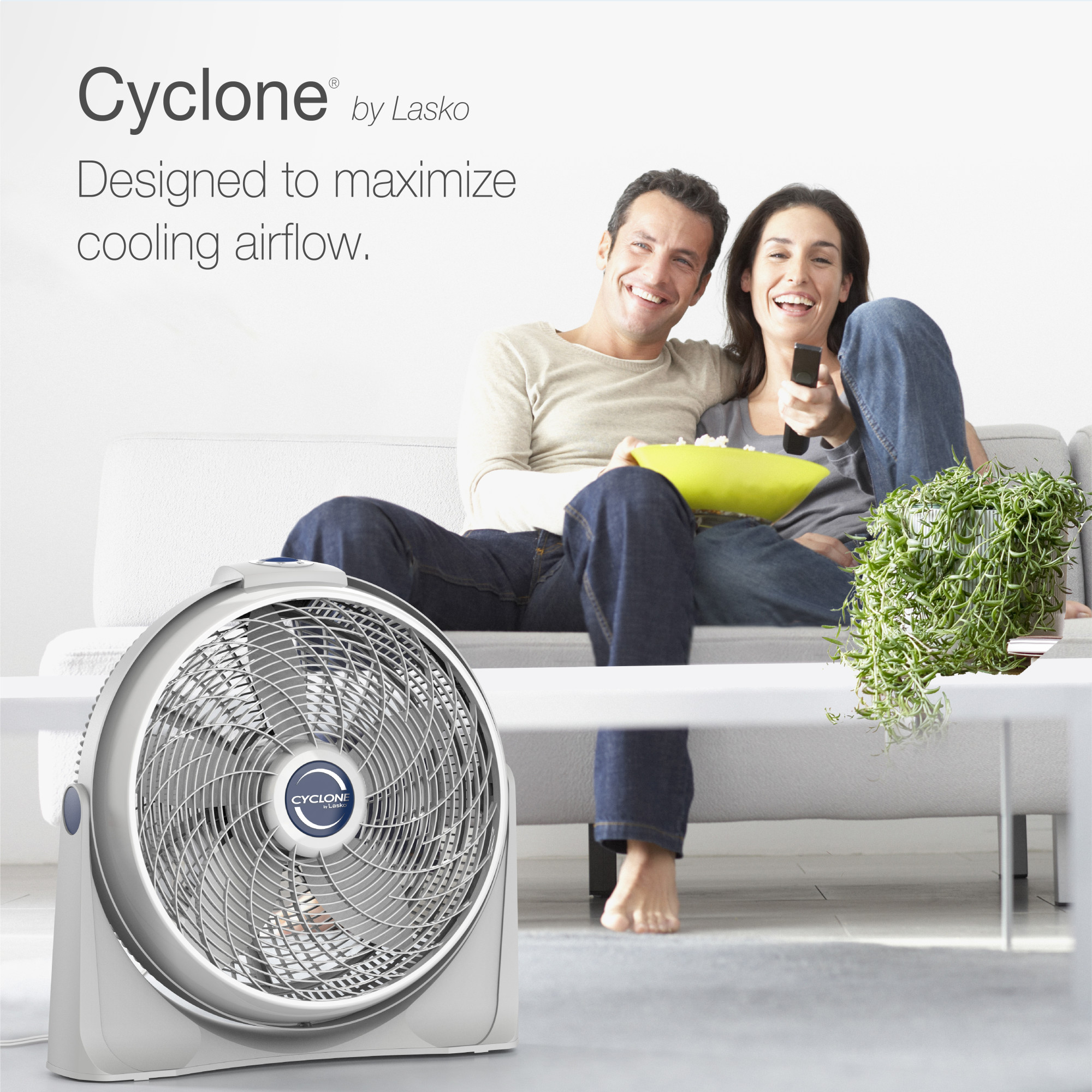 Lasko 20" Cyclone Air Circulator Floor Fan with Wall Mount Option, 23" Height, White, 3520, New - image 2 of 14