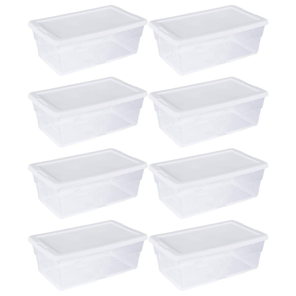 Sterilite Storage Box 6 Quart Plastic Container Organizer 1642 Indexed ...