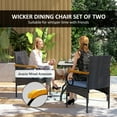 thumbnail image 4 of Outsunny Set of 2 Wicker Rattan Outdoor Patio Dining Chairs, Navy Blue, 4 of 10