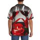 thumbnail image 3 of Balery Red Wine Rose Camisa Casual de Manga Corta con Botones para Hombre, Texturizada, Estilo Cubano, para Playa, Verano-Medium, 3 of 5