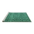 thumbnail image 2 of Ahgly Company Machine Washable Indoor Rectangle Oriental Turquoise Blue Modern Area Rugs, 2' x 4', 2 of 4