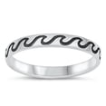 thumbnail image 1 of Sterling Silver Engraved Eternity Wave Ring Size 6, 1 of 3