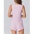thumbnail image 3 of Ekouaer 2 Pieces Womens Tank Top Pajamas Set Soft Sleepwear Sleeveless Cami and Shorts Summer Loungewear Pjs Set, 3 of 6