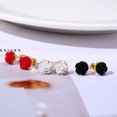 thumbnail image 2 of Boucles d'Oreilles Clous Roses pour Femmes Fleur Acrylique Or Acier Inoxydable Vis Arrière, 2 of 6