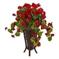 thumbnail image 2 of Nearly Natural 8183 Geranium Artificial Plant in Stand Planter, 2 of 4