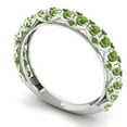 thumbnail image 2 of 3.13 ct Brilliant Round Cut Natural Peridot 14k White Gold Eternity Band SZ 5, 2 of 6