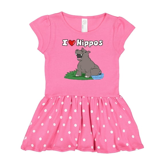 Inktastic I Love Hippos Gift Baby Girl Dress