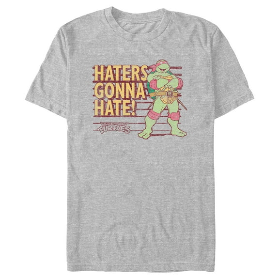 Men's Teenage Mutant Ninja Turtles Distressed Raphael Haters Gonna Hate!  Graphic Tee Athletic Heather X Large
