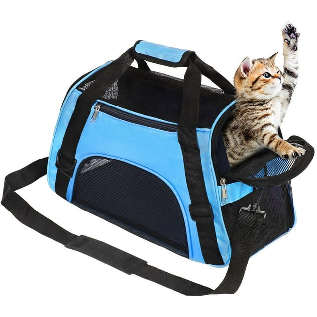 Transportín para gatos Bolsa transportadora para mascotas aprobada por aerolíneas de lados suaves,Transporte de viaje para mascotas para gatos,Perros Cachorros Comfort Bolsa plegable portátil para