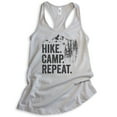 thumbnail image 1 of Hike Camp Repeat Tank Top, Ladies Racerback Tank Top, Hike Tank, Hiking Tank, Camping Tank, Camper Tank, Silver Gray, XX-Large, 1 of 3