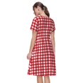 thumbnail image 2 of Bixox Robe d'Été à Manches Courtes pour Femmes Robe Ample Longueur Genou avec Poches-Carton Rouge, 2 of 7