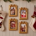 thumbnail image 6 of Christmas Photo Ornament,Picture Frame Cedar Decoration Bow Top Design Hanging Keepsake for Christmas Tree Mantel Home Decor, 6 of 6