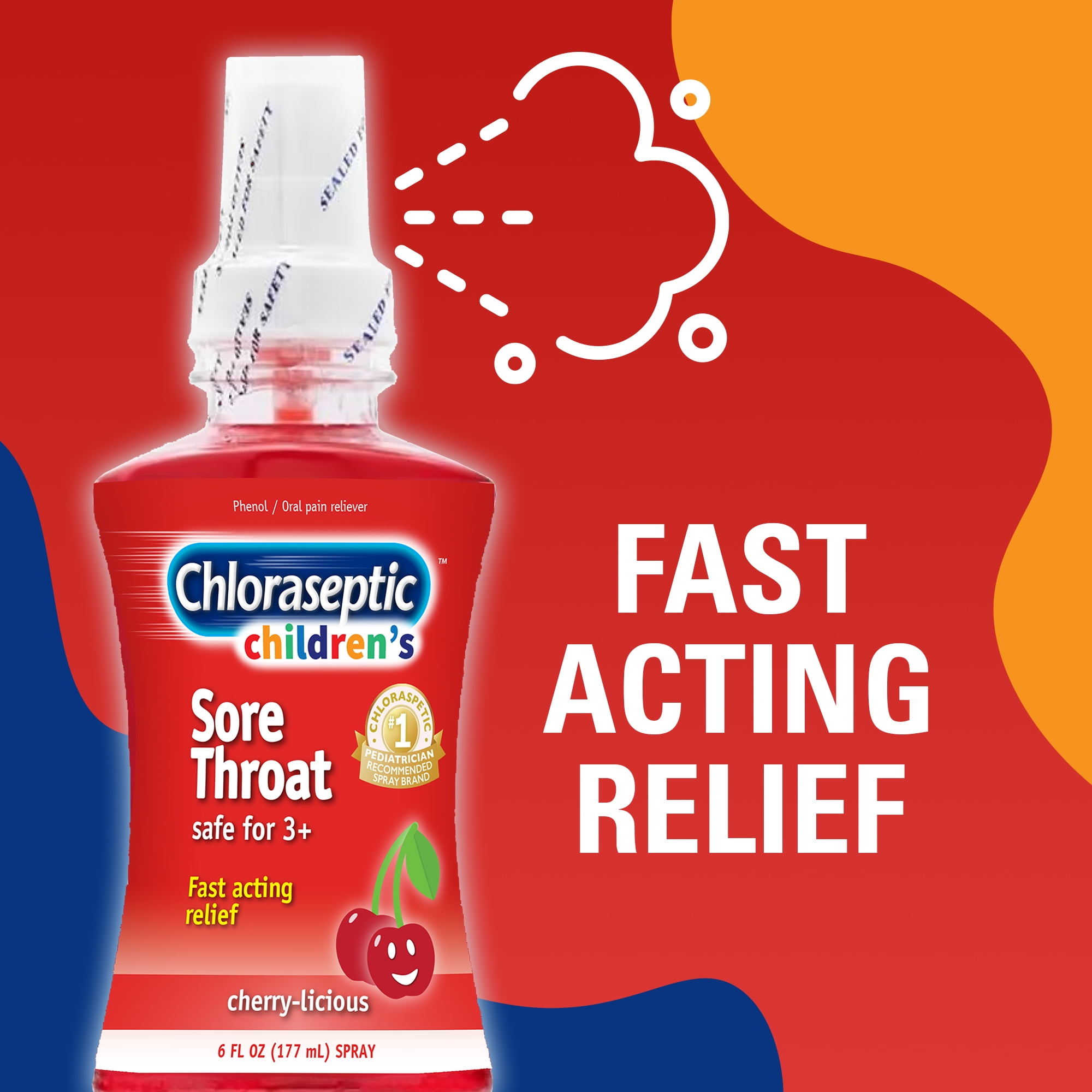 Chloraseptic Children’s Sore Throat Spray, Cherry-licious Throat Remedy, 6 oz