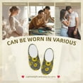 thumbnail image 7 of Fotbe Sunflowers On Black And White Stripes Pattern Women's Fuzzy Curly Fur Memory Foam Loafer Slippers Indoor Outdoor Slippers Winter Home Shoes-35/36, 7 of 7