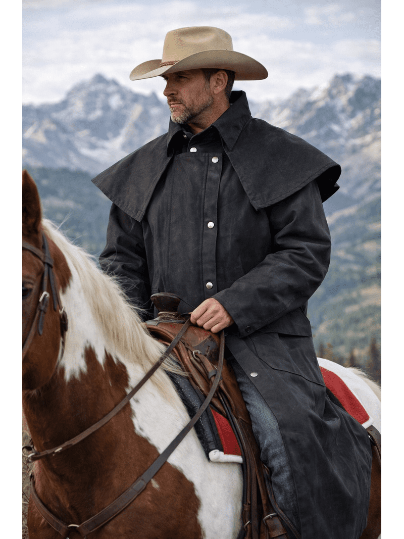 6XL Mens Oilskin Western Australian Waterproof Duster Coat Jacket
