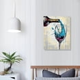 thumbnail image 3 of GOSMITH  Teal Wine Wall Art for Kitchen Restaurant Dinning Room Elegant Wine Picture Watercolor Painting Wine Canvas Vintage Teal Prints Framed Giclee Modern Wall Decor, 3 of 4