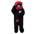 thumbnail image 2 of Couple Matching Big Mouth Frog Monster Onesie Pajamas Soft Plush Long Sleeve Loungewear Novelty Gift For Holiday Party Daily Relax (Add Comb) Black 2XL, 2 of 6