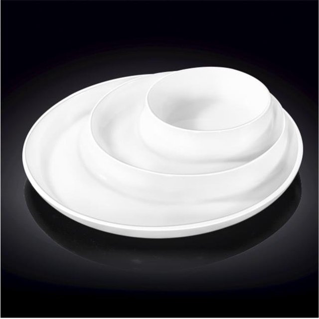 Wilmax 992691 Plat Divisé 10 Po, Blanc - Lot de 18