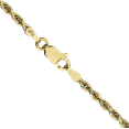 thumbnail image 3 of 10K Solid Yellow Gold 2.75mm Quadruple Rope Chain Twisted Link Necklace, 3 of 4